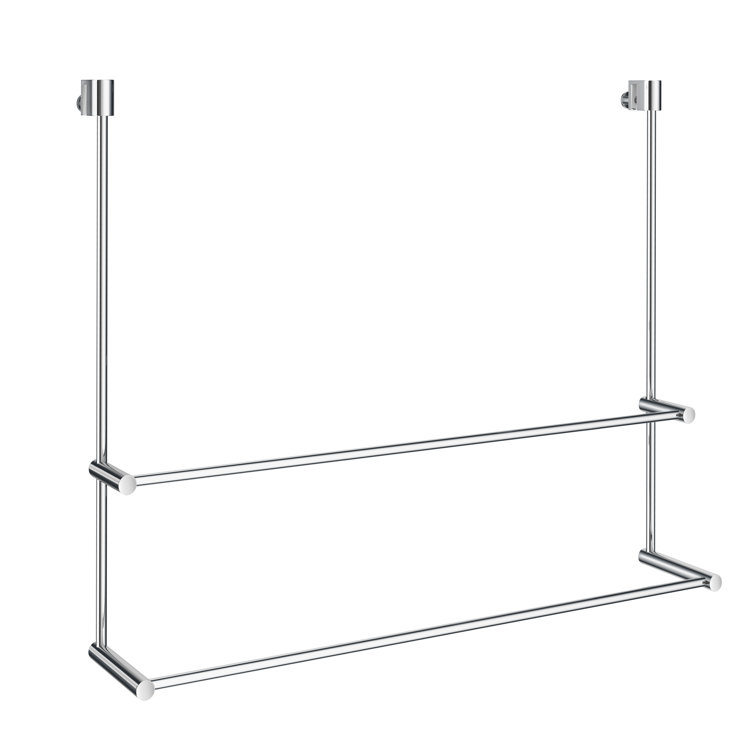 Orren Ellis Witcher No Drill Double 23.62" Towel Bar for Glass Shower Door & Reviews Wayfair